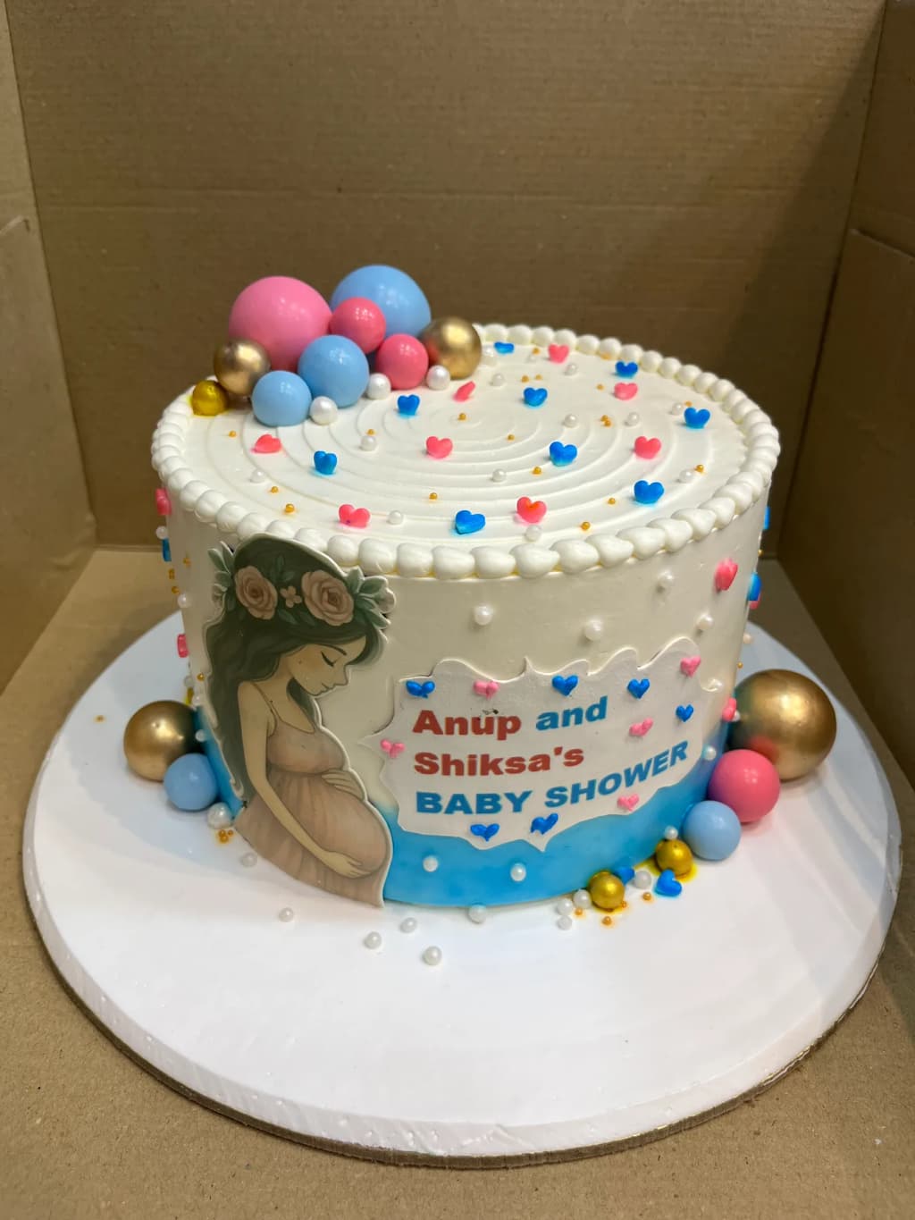 Baby shower photo cake